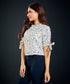 Sleeve Tie White And Black Chiffon Top